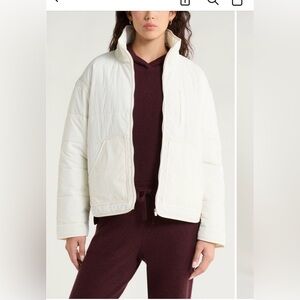 NWOT Zella Cream Quilted Jacket